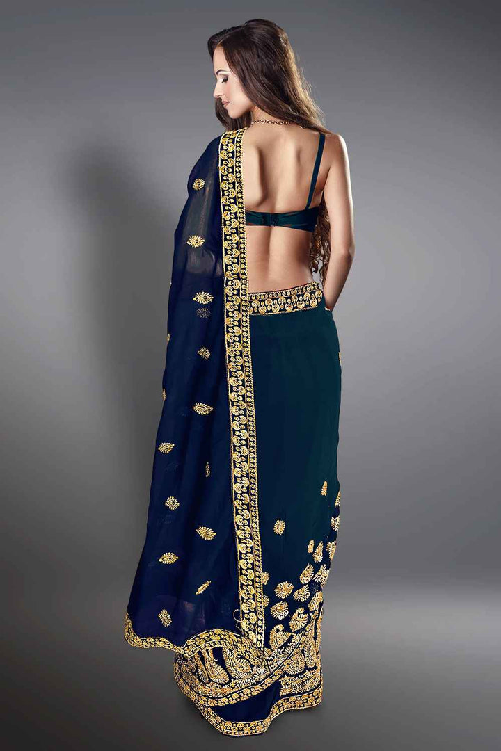 Blue Wedding Saree