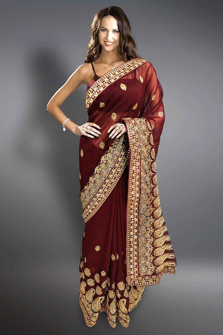 Georgette Embroidery Saree