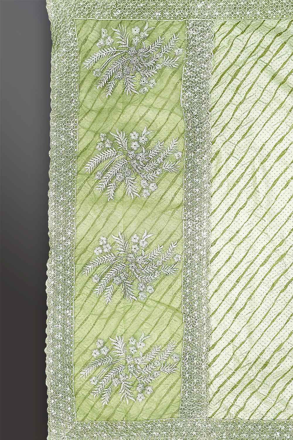 Green Leheriya Saree