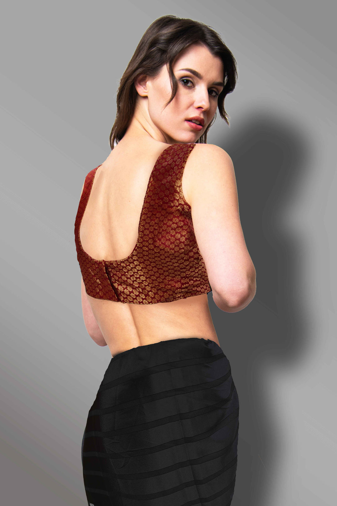 Maroon Readymade Blouse