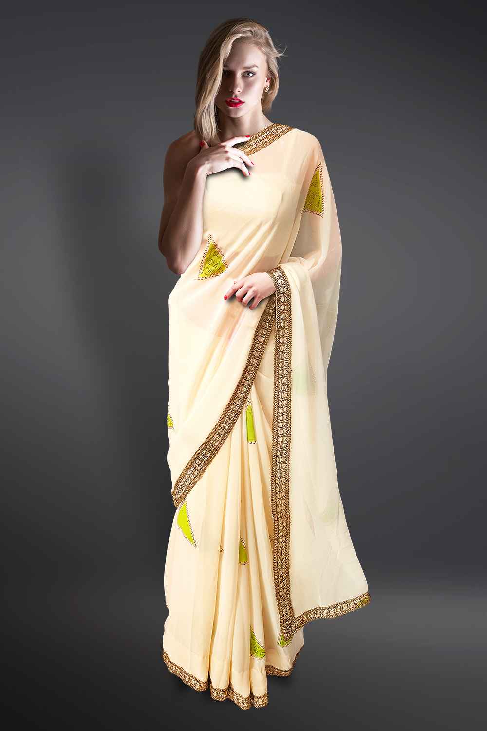 Off White Georgette Saree