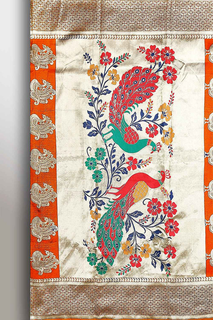 Orange Paithani Saree