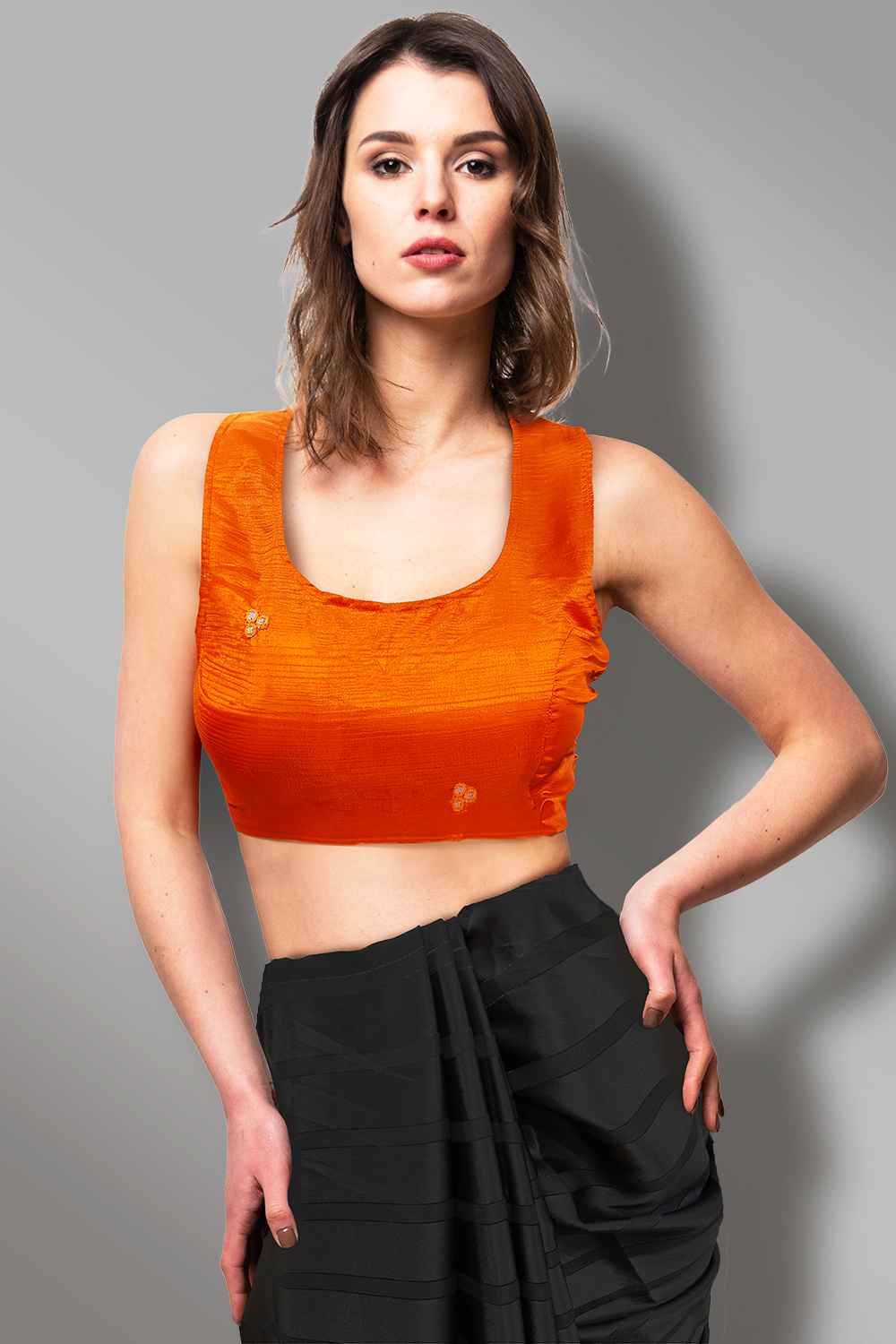 Orange Readymade Blouse