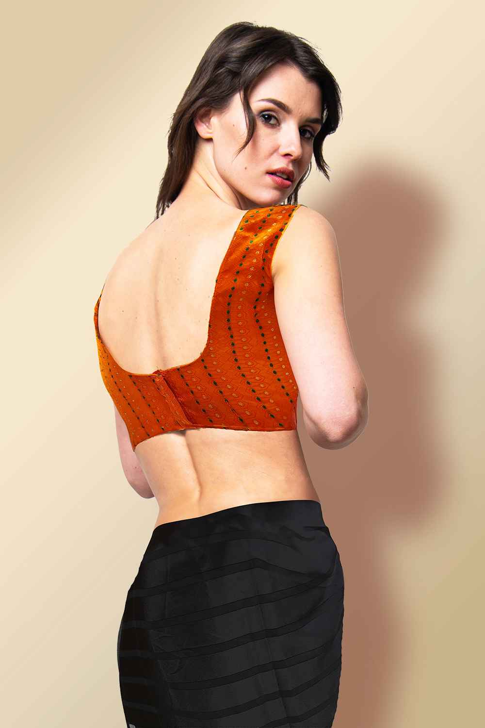 Orange Silk Blouse