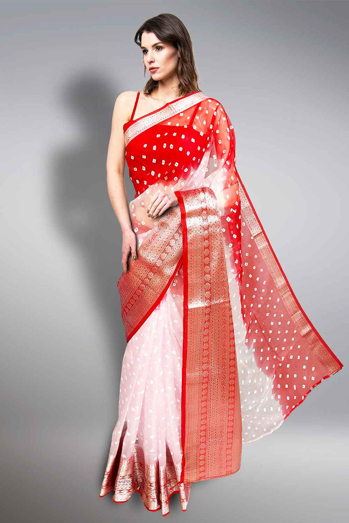 Organza Saree with Zari Border