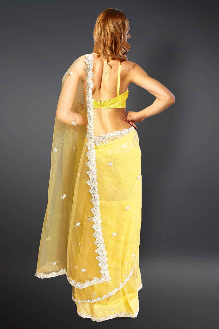 Pearl Border Saree