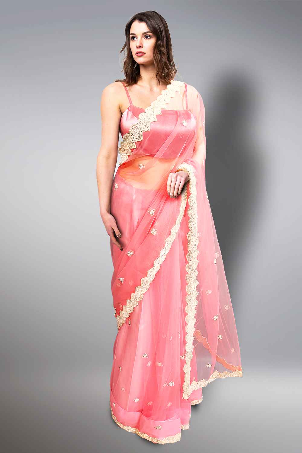 Pearl Work Saree