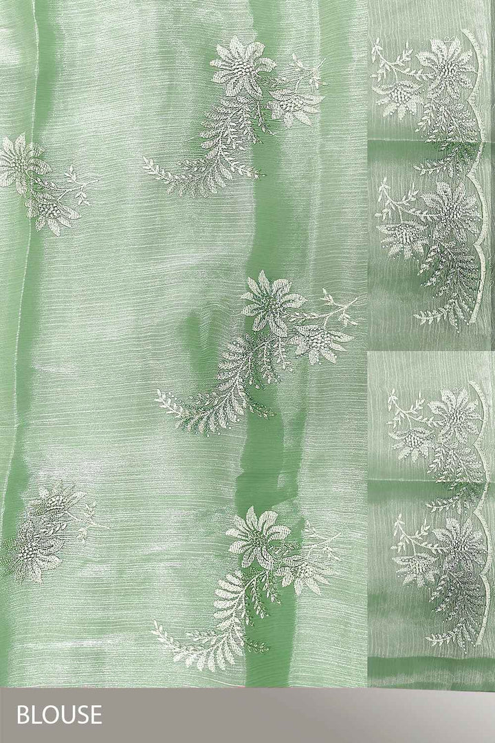 Pista Green Saree