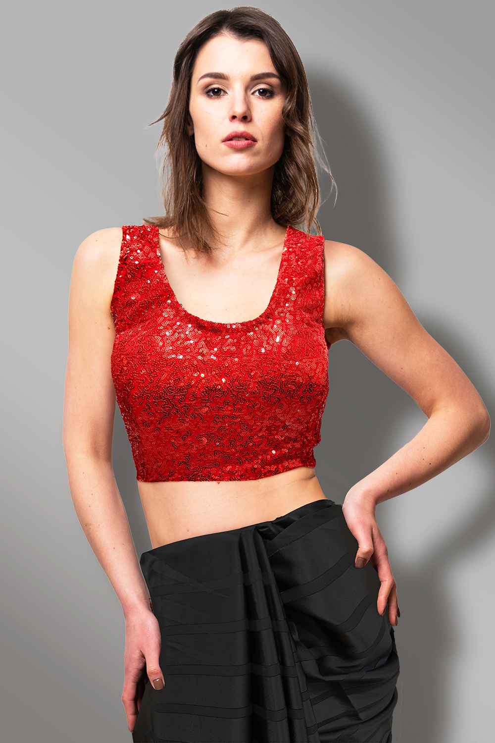 Red Sequin Blouse