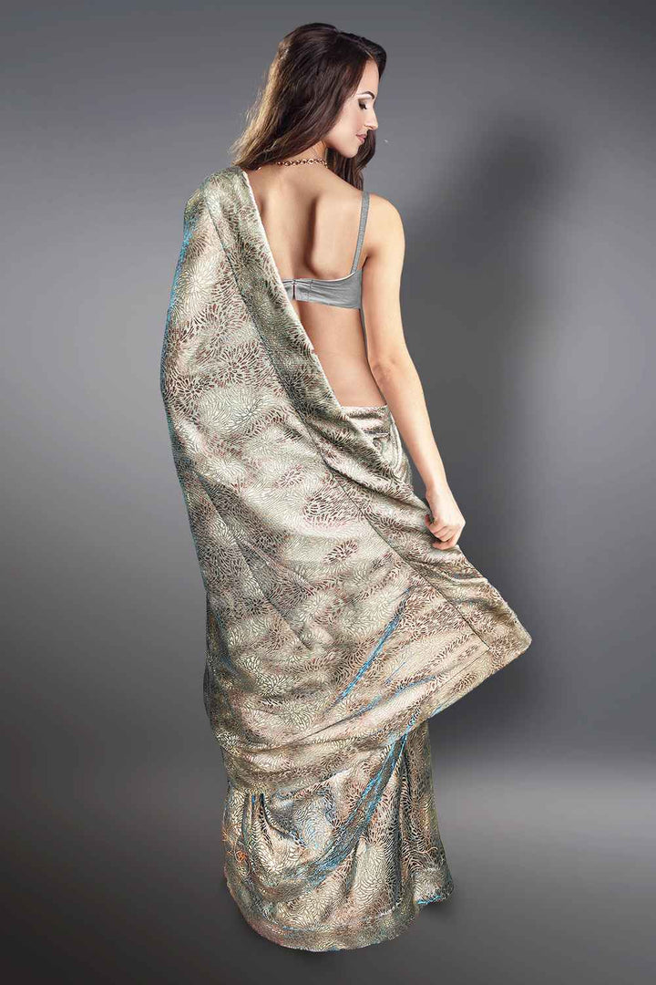 Silver Glitter Saree