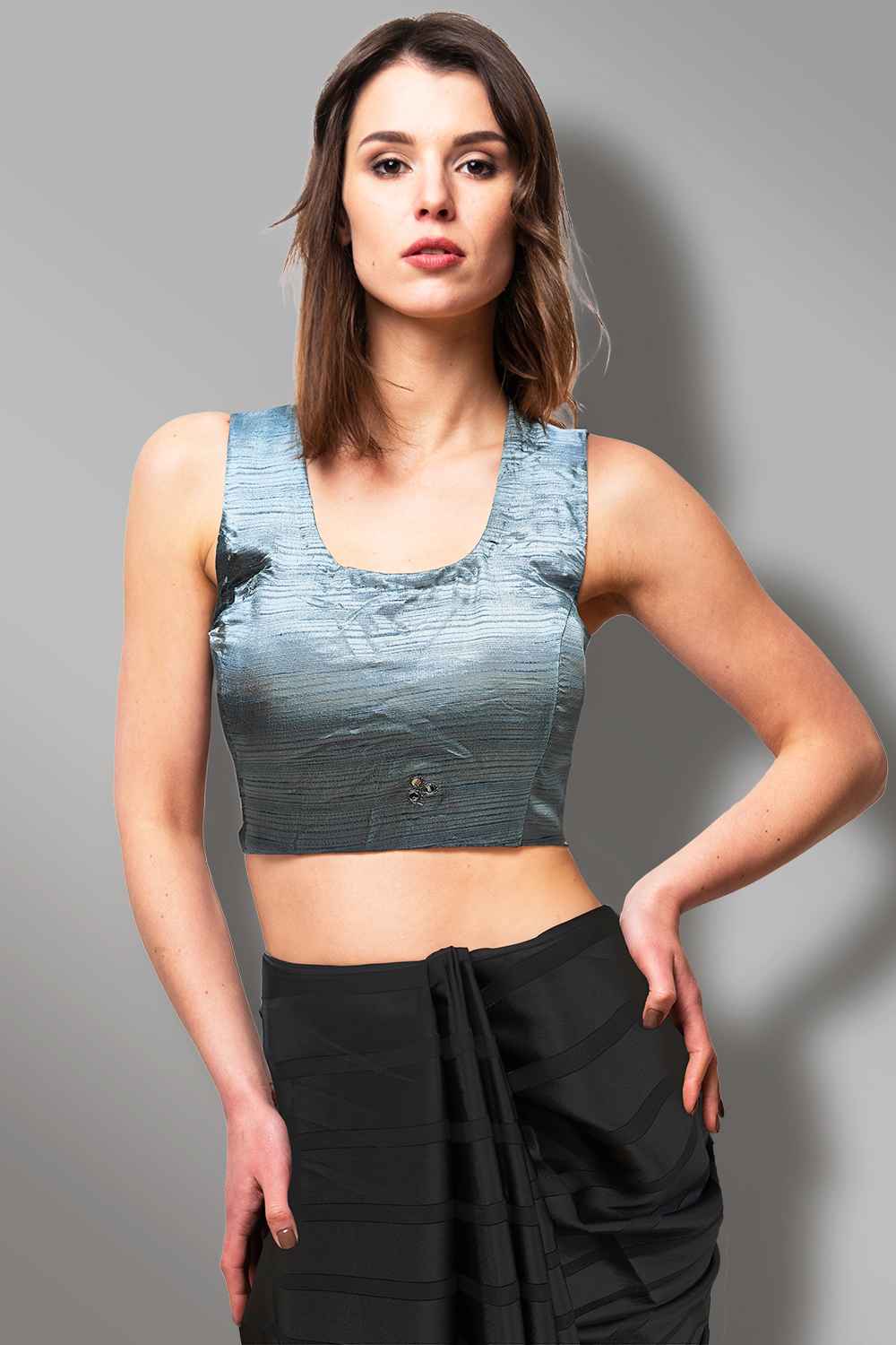 Silver Readymade Blouse
