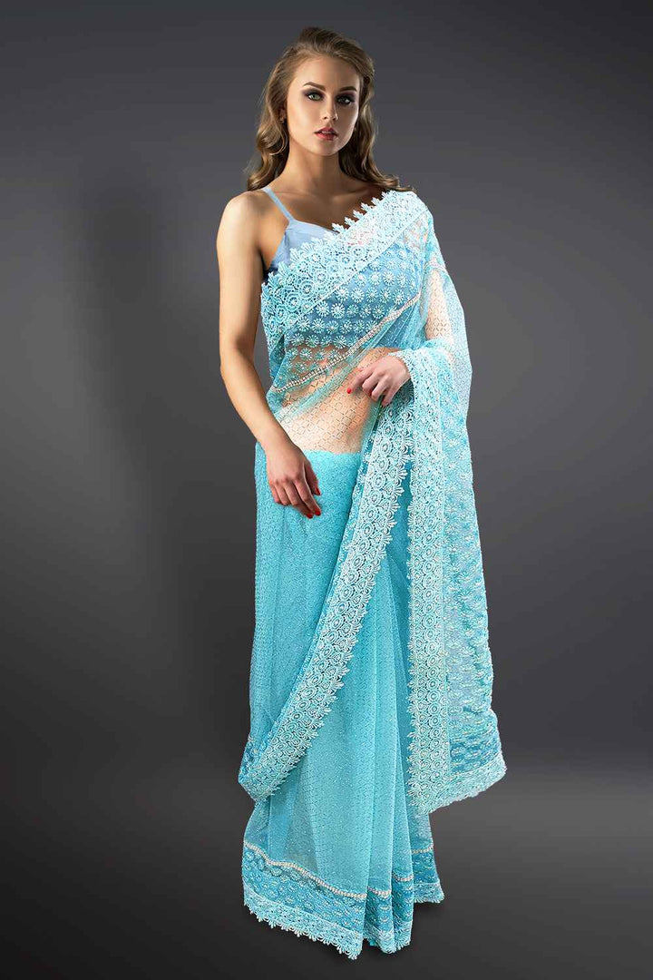 Sky Blue Saree