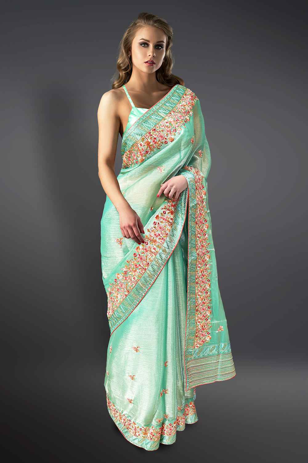 Thread Work Organza Saree