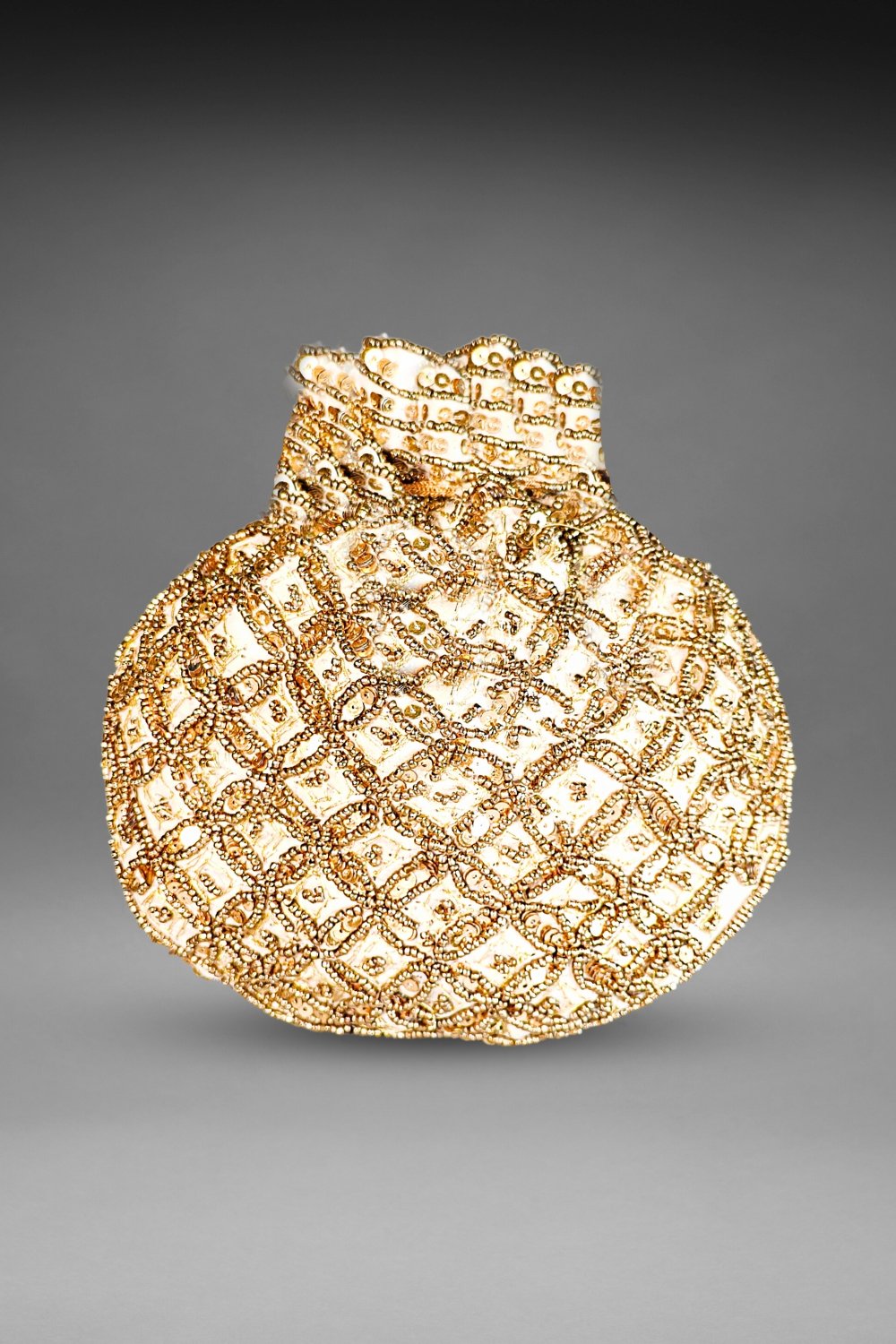 grey party wear potli bag