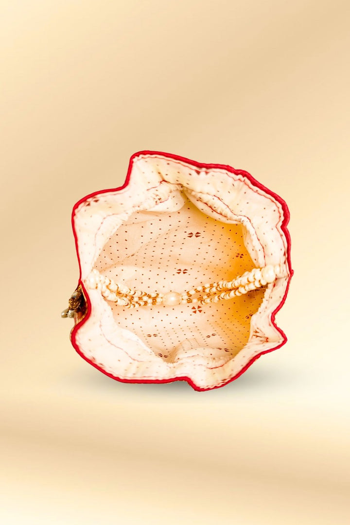 maroon party wear potli bag