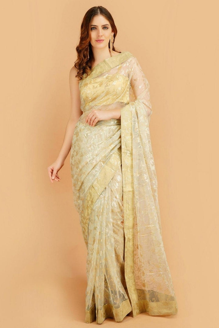 pastel green saree