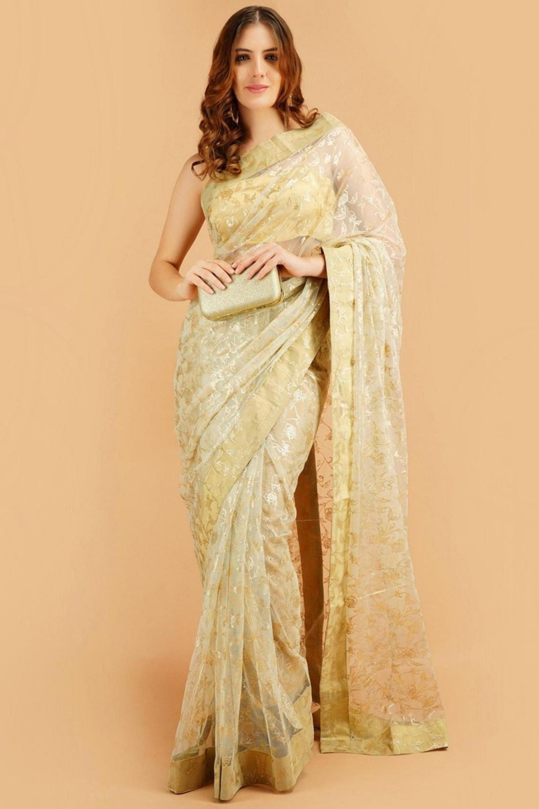 pastel green saree