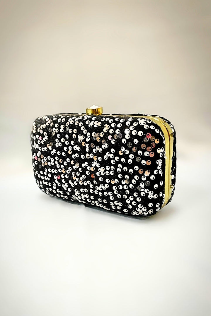 sequin clutch - sequin purse - black sequin clutch